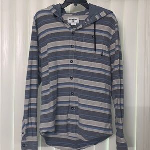 Billabong long sleeve flannel with hood